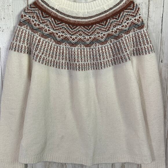 Joie Cream and Brown Patterned Sweater - Picture 2 of 9